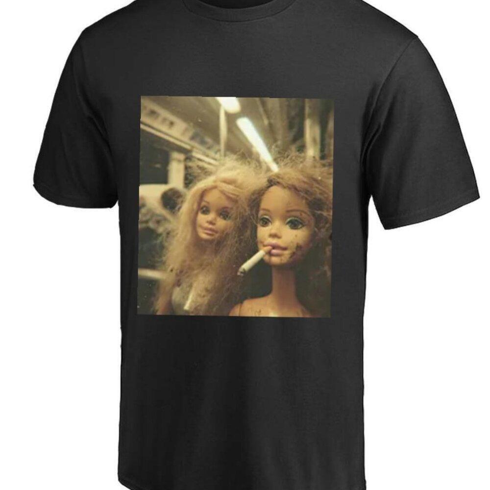 Funny Distressed Doll Smoking T Shirt 81